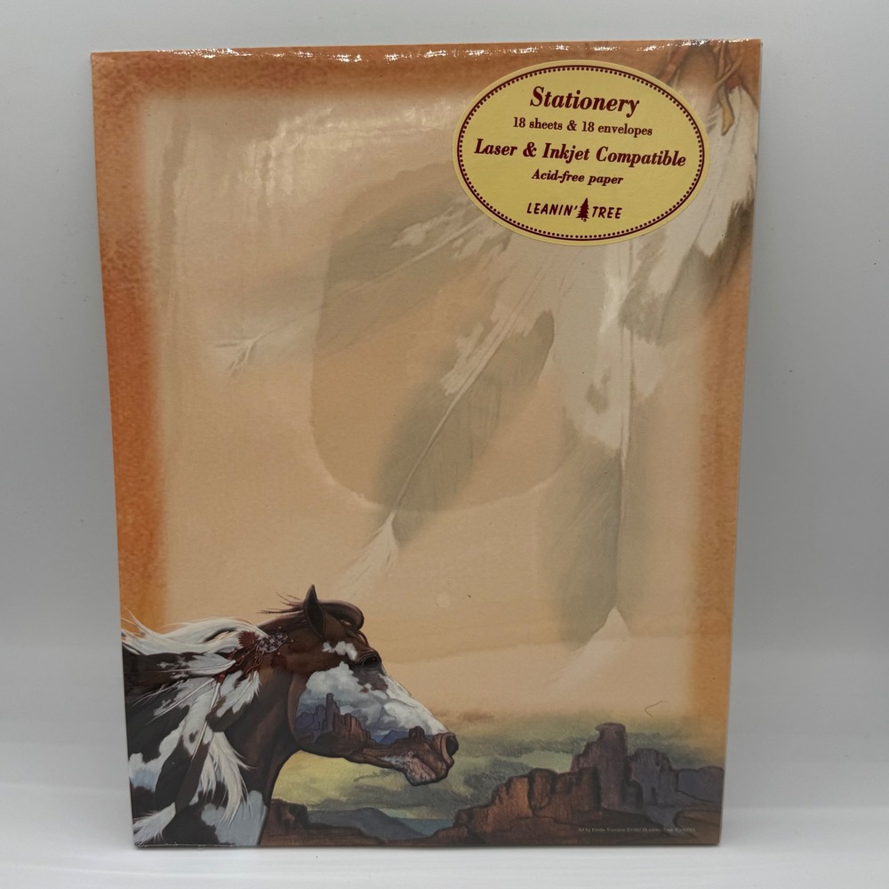 Leanin' Tree Horse Stationery Set 18 Sheets 18 Envelopes Linda Freeman Western